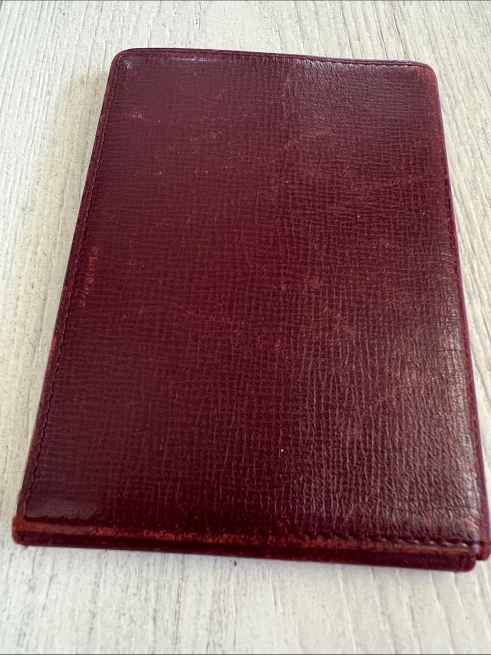 Cartier Burgundy Leather Card with Gold Corner Accents - Picture 11 of 11